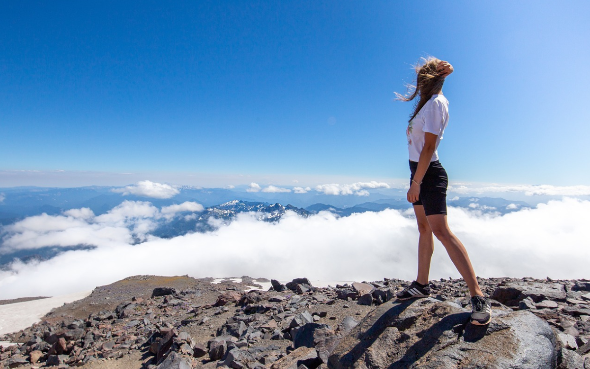 bring life to your goal - woman on summit